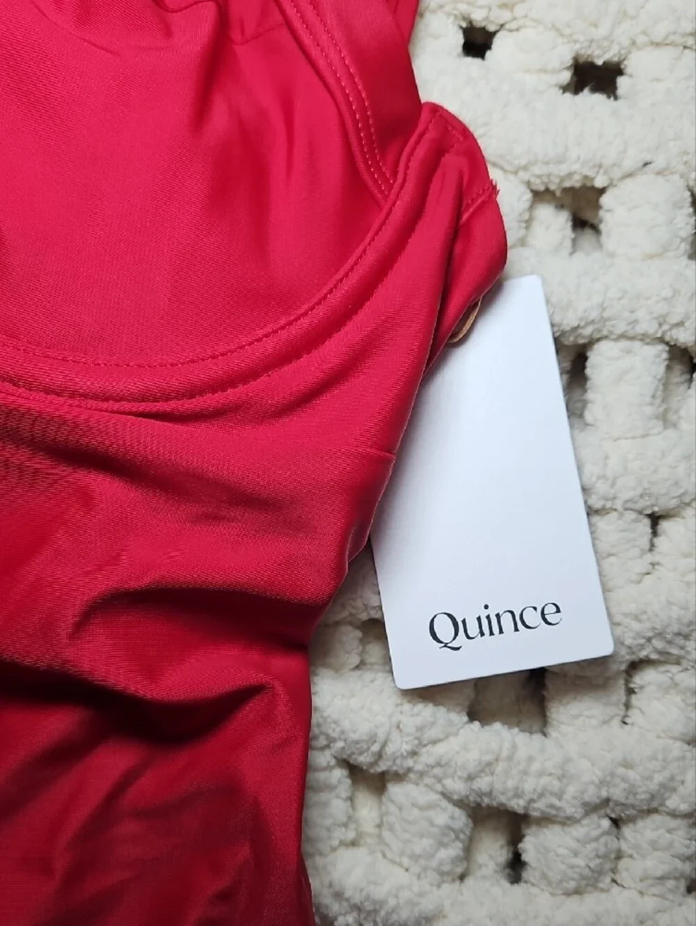 Quince Cherry Red One-Piece Swimsuit Small New Women's